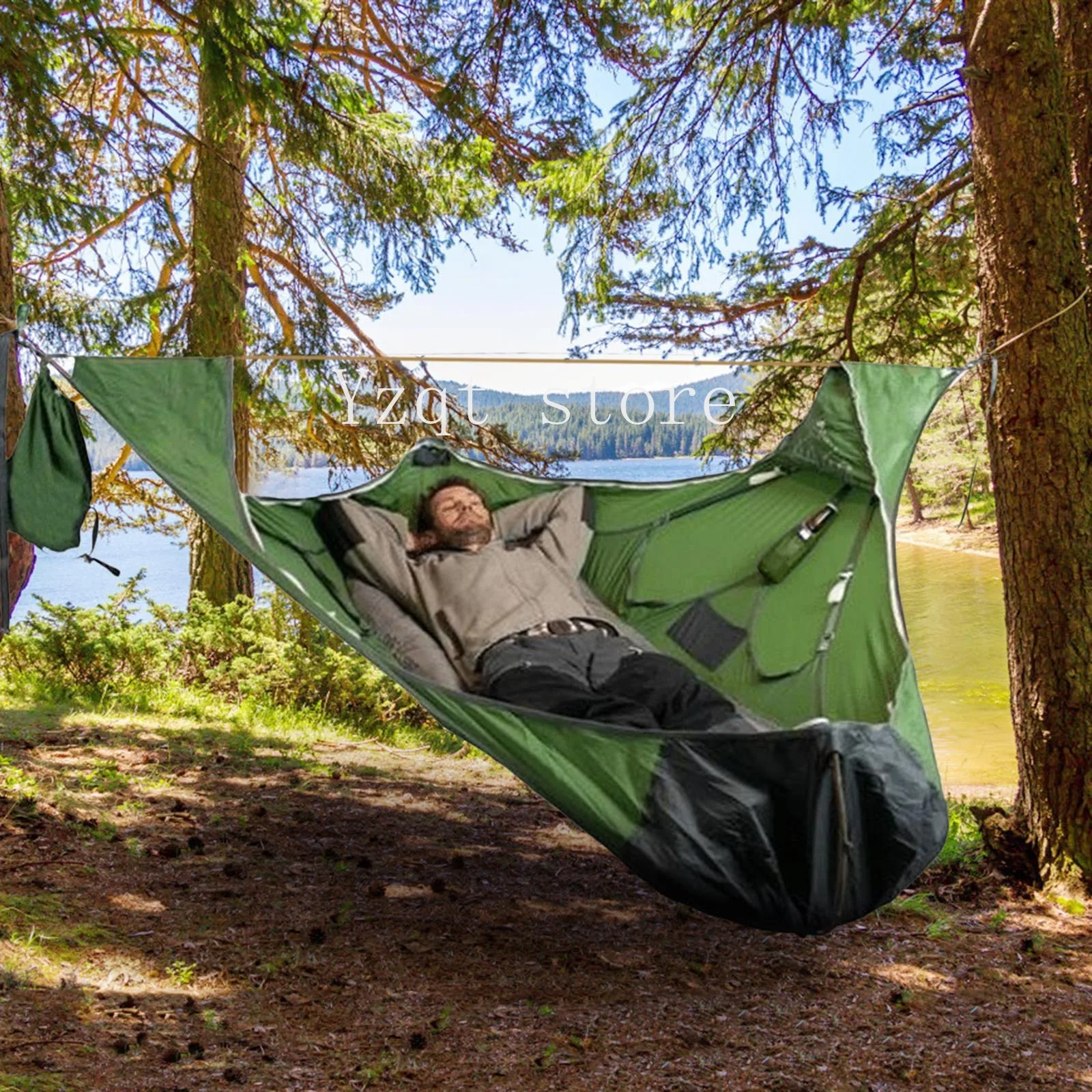 Outdoor Survival Portable Single Hammock Tear-proof Mosquito-proof Hammock Multi-color optional