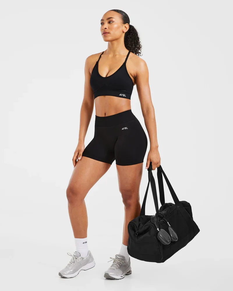 Marken-Nahtlose Yoga-Shorts — Po-formende Fitness-Shorts, Dehnbare Kompressions-Shorts für Damen, Feuchtigkeitsableitend – Detail 7