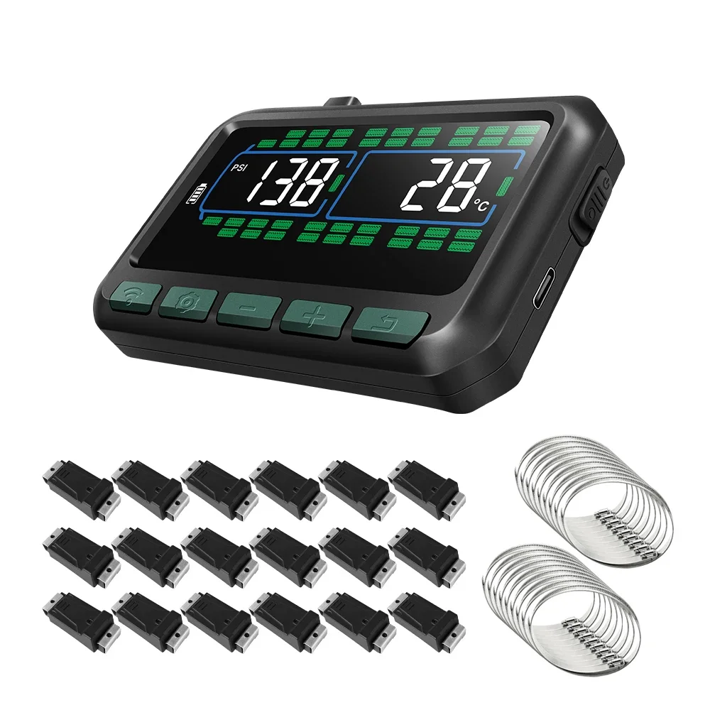 2025TPMS Tire Pressure Monitoring System for RV Truck 18 Wheels Tire Pressure Sensor for Truck Bus
