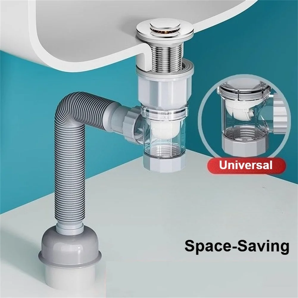 Basin Drain with Flip Top Mechanism Made of Stainless Steel and PP for Standard For Sink Mounting Applications
