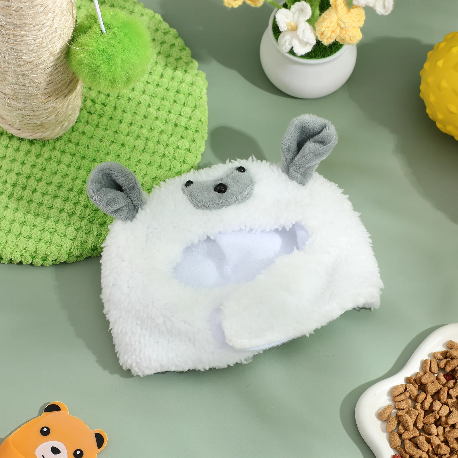 

Pet Hat Lamb Shaped Cartoon Kitten Headwear For Cats Small Dogs Puppy Costume Carnival Halloween Party Cosplay Birthday