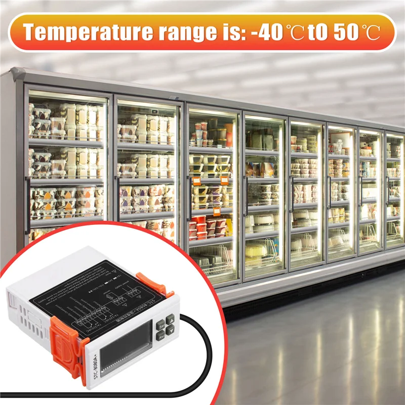 

H-W STC-8080A+ Digital Thermostat Temperature Controller Refrigerator Refrigeration Automatic Defrost Timer Single Probe