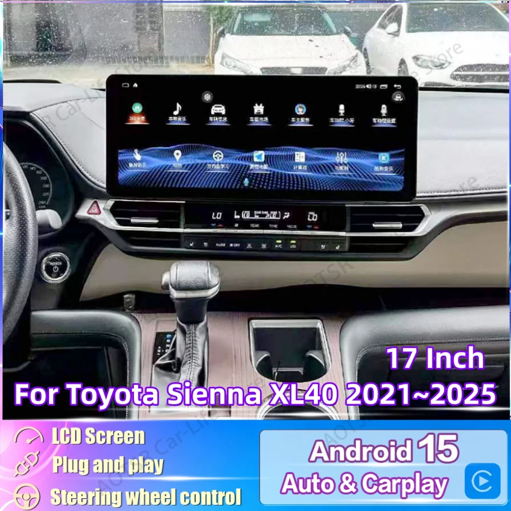 Automotive Multimedia Carplay Android Auto For Toyota Sienna XL40 2021~2025 GPS Navigation Car Radio Stereo player Head Unit