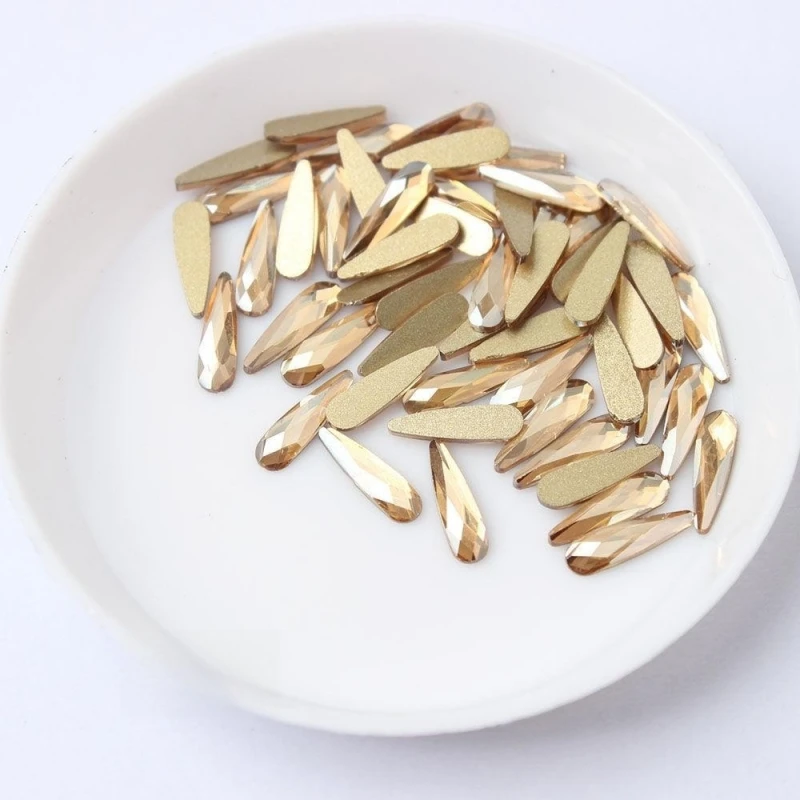 100pcs wholesale 3*10mm water drop Flat Back Nail Rhinestone  Special Shaped Crystal Art Stones 3D Personalized Decoration