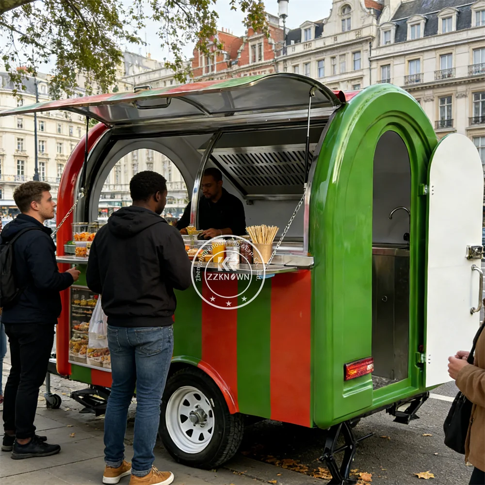 

Street Mobile Stainless Steel Food Trailer Portable Ice Cream Cart Street Pizza Hot Dog Truck Street Custom Food Truck For Sale