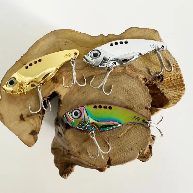 

Submerged VIB lure, gold/silver metal glitter lure, fake lure, sea bass biomimetic bait, far throw bait