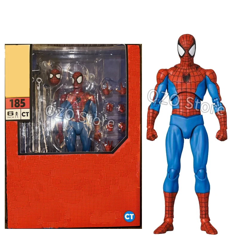 Ct Toys Spiderman Mafex 185 Classic Costume Ver Miles Morales Spider-Man Action Figure Anime Model Gift Toys 15cm