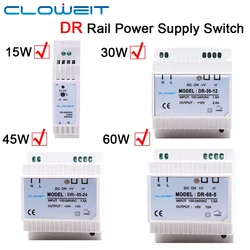 15W 30W 45W 60W Single Output 5V 12V 15V 24V Industrial Din Rail Power Supply Switch DR-15 DR-30 DR-45 DR-60
