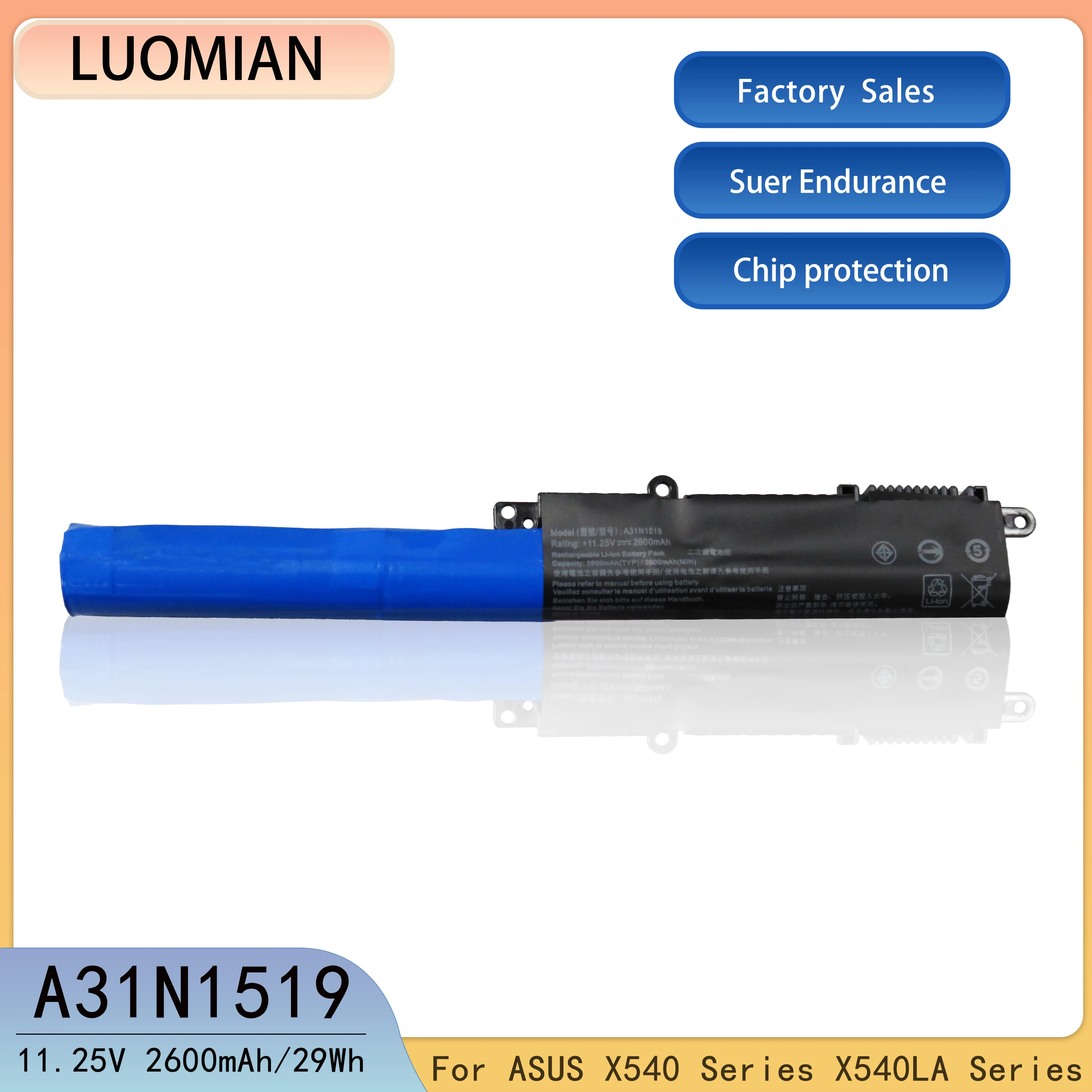 For ASUS Laptop Battery A31N1519 F540SC X540LJ X540S R540L X540SA R540LA X540SC R540LJ A540L A540LA F540LA X540L X540S R540L