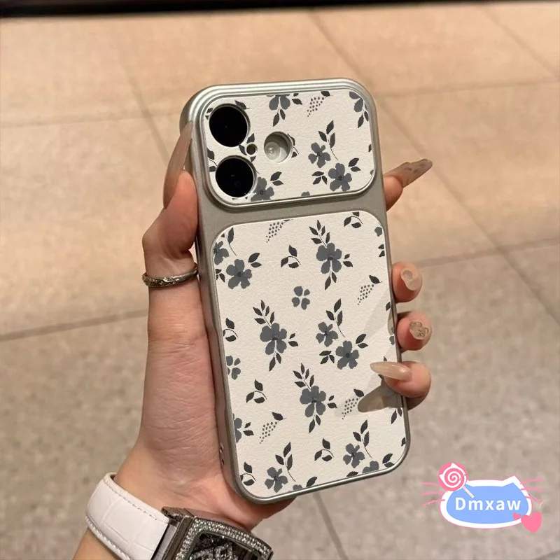 For Samsung Galaxy A37 A36 A35 A34 A33 A32 M32 A31 A20 A26 A25 A24 A23 A22 M22 A21S A20S Phone Case PU Leather Grey Flower Cover