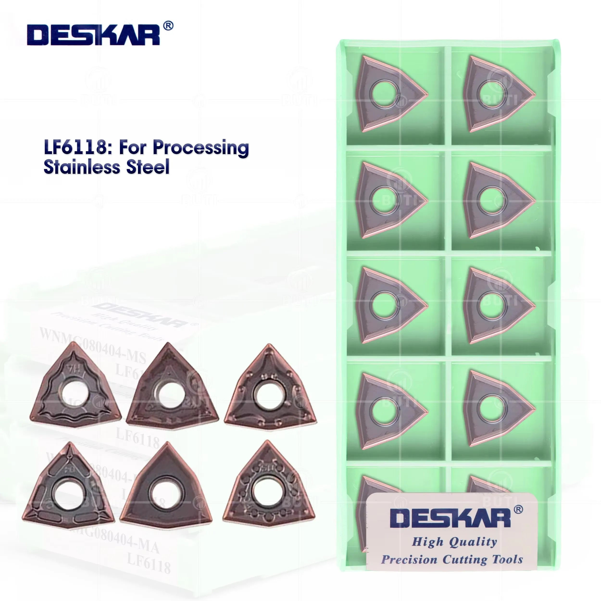

DESKAR 100% Original WNMG080404/080408 MQ MS MA HA JMS LF6118 Peach shaped CNC Lathe Turning Tools For Stainless Steel Inserts