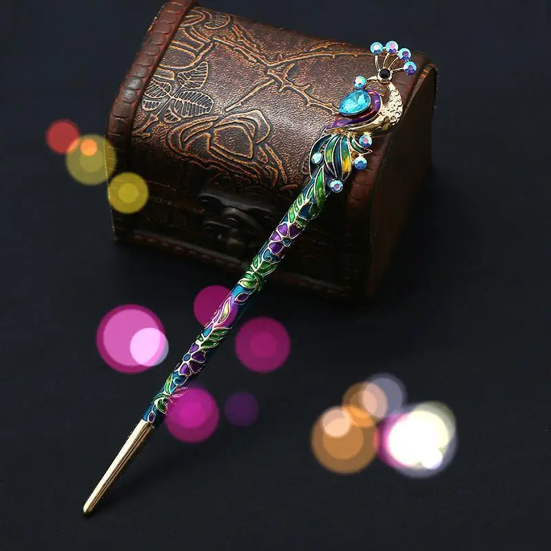 1Pc Retro Hairpin Headwear for Women Simple Trendy Colored Painting Accessories with Curly Hair Swaying Tassels and Hairpins