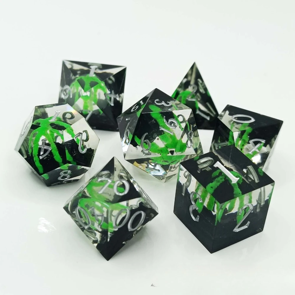 

7pcs/set Sharp-edged Resin Dice set Suitable for Role-Playing RPG Board Game Card Game Polyhedral Dice Game Prop