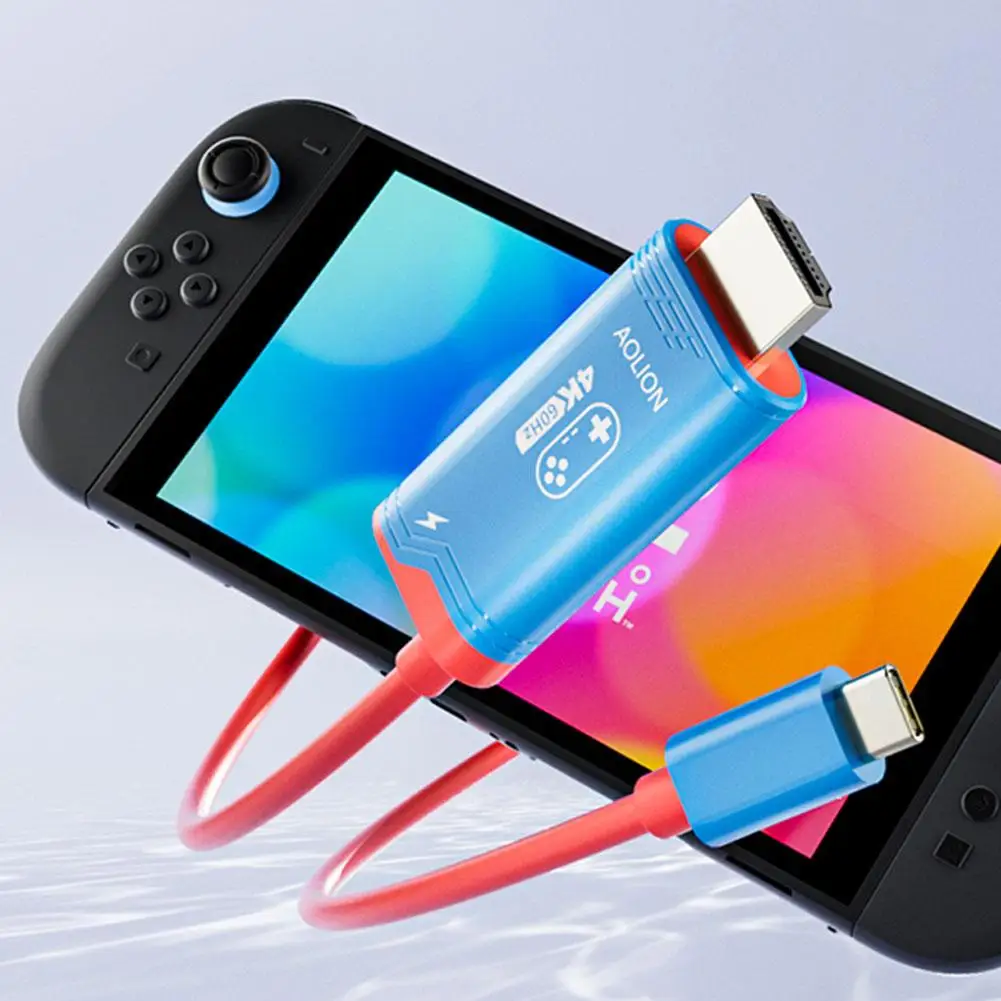 2m 4K/144Hz Type-C To HDMI-Compatible Adapter For Nintendo Universal Projection Cable Portable TV Connector Dock V9B6