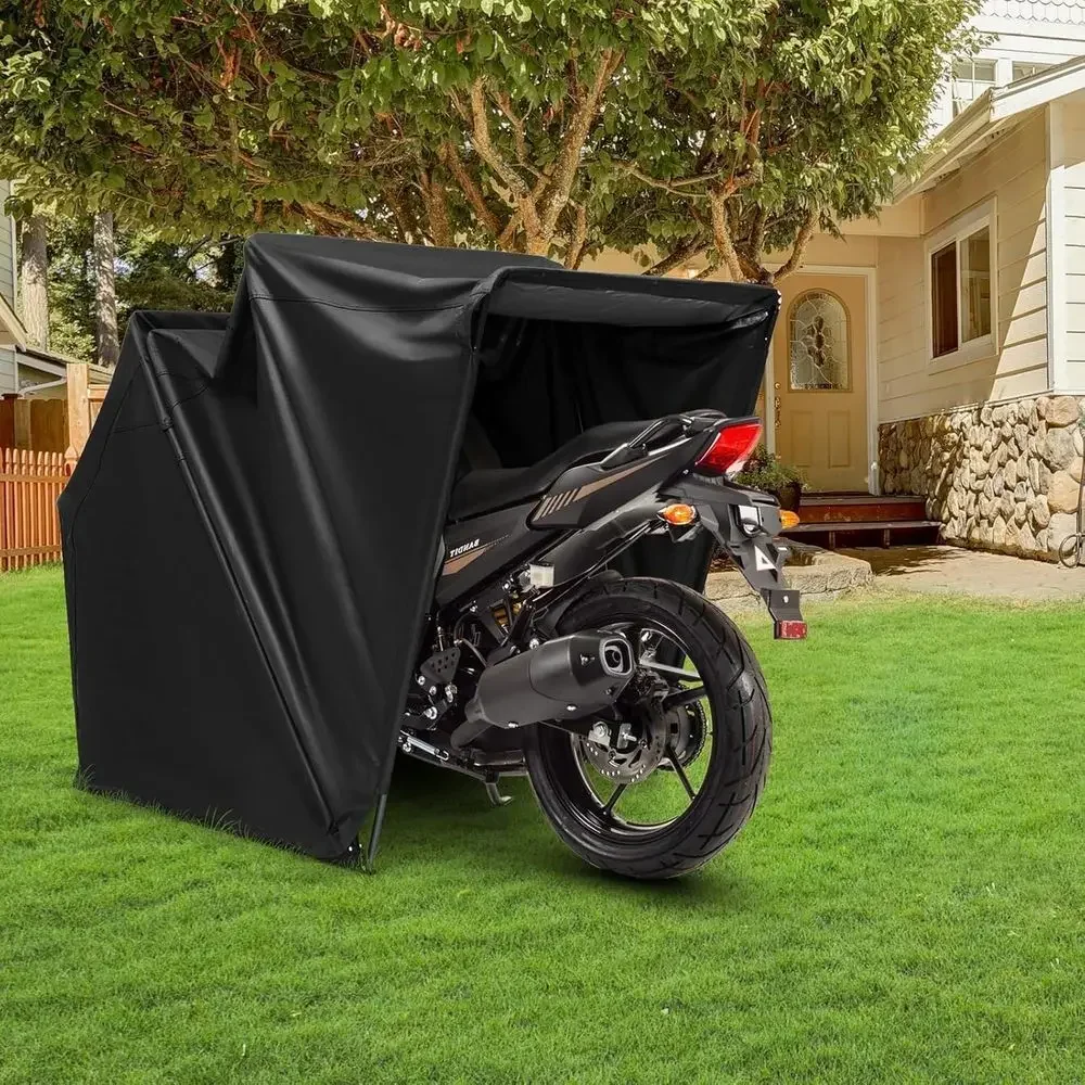 Heavy-Duty 136x54x75 Motorcycle Shed with Waterproof 600D Fabric and Roll-up Mesh Windows