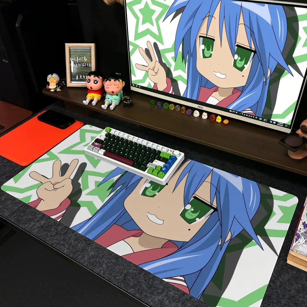 Anime L-Lucky star konata izumi Mouse Pad Xxl Computer Large Size Non-slip Gamer Keyboard 90x40cm Art Design HD Deskmat