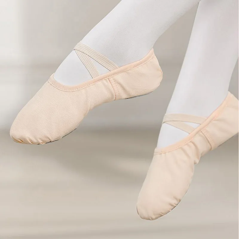 Ballet Shoes For Girls Canvas Flat Ballet Dancing Slippers Ballerina Practice Shoes For Women Children Soft Sole Dance Shoes