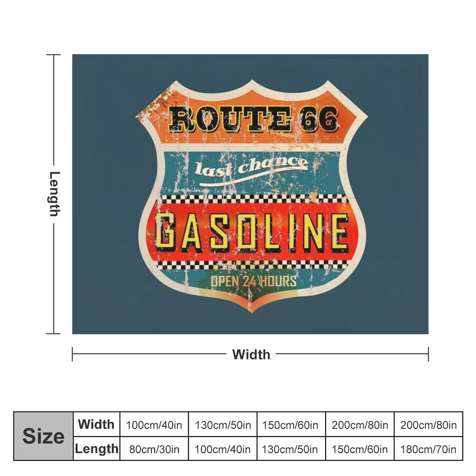 Route 66 last change Gasoline Throw Blanket Plaid Luxury Brand Blankets