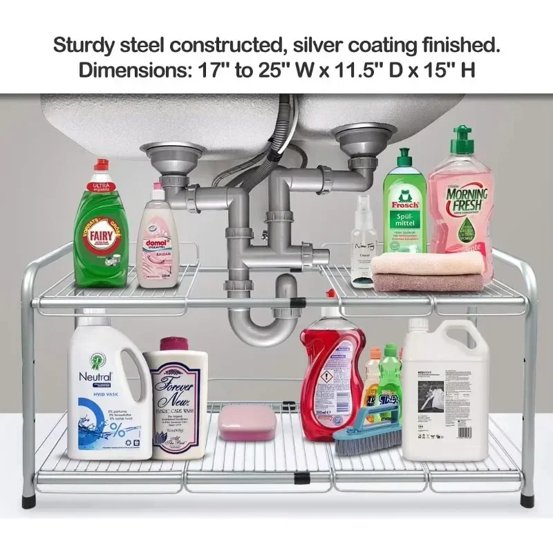 

Under Sink Expandable Shelf Organizer