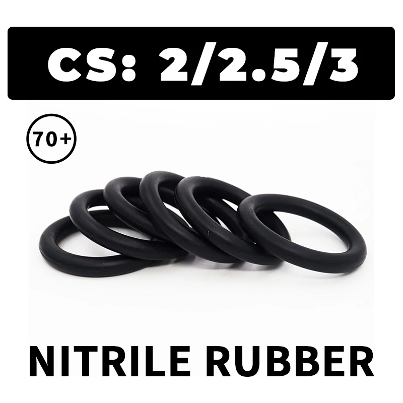 70A NBR Thickness CS2/2.5/3mm O-ring Nitrile Rubber Sealing Gasket Rubber Washer Ring Wholesale In Specifications