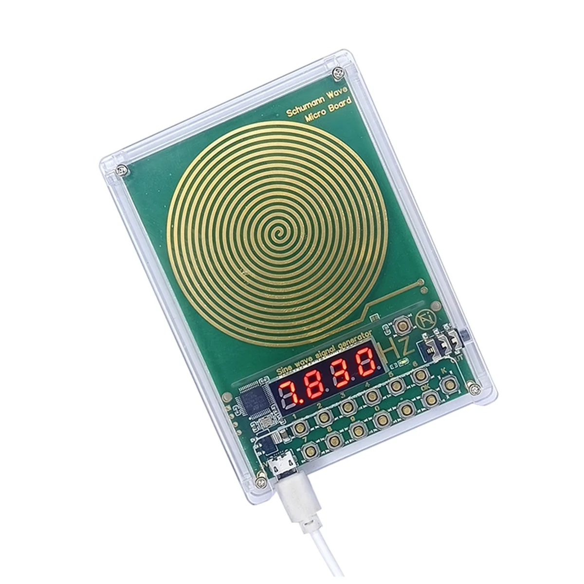AB52 DC5V Micro-USB 0.01Hz-99999Hz Adjustable Frequency 7.83HZ Wave Generator Sine Wave Signal Generator with Shell