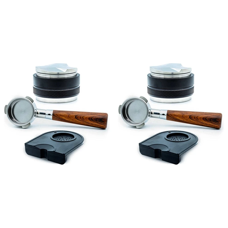 2X Coffee 54Mm Bottomless Portafilter + 53Mm Coffee Distributor & Tamper + Tamp Mat For The Breville Barista Express