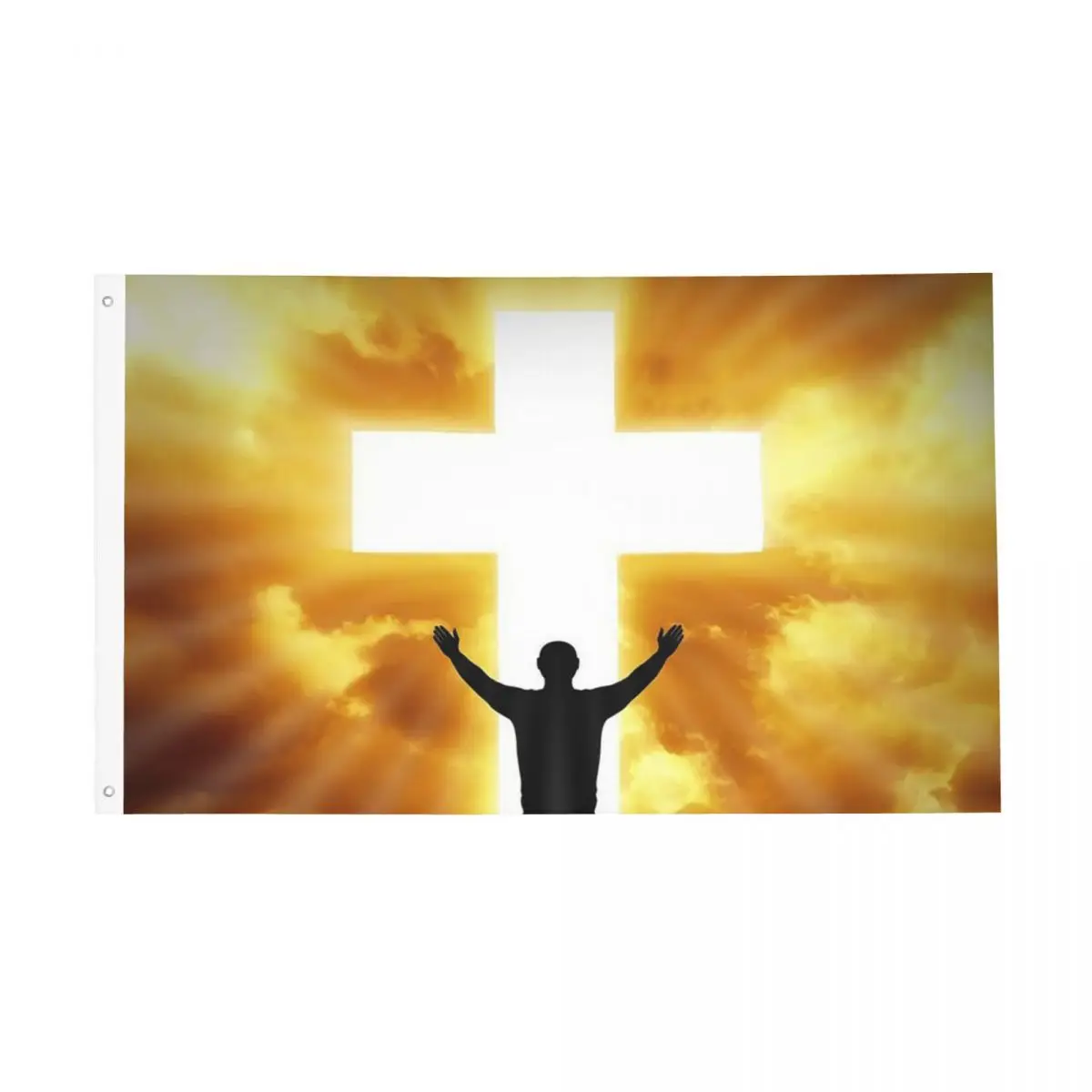 Christian God Bless Flag Outdoor Banner Polyester Jesus on the Cross Decoration Double Sided 60x90 90x150cm Flags