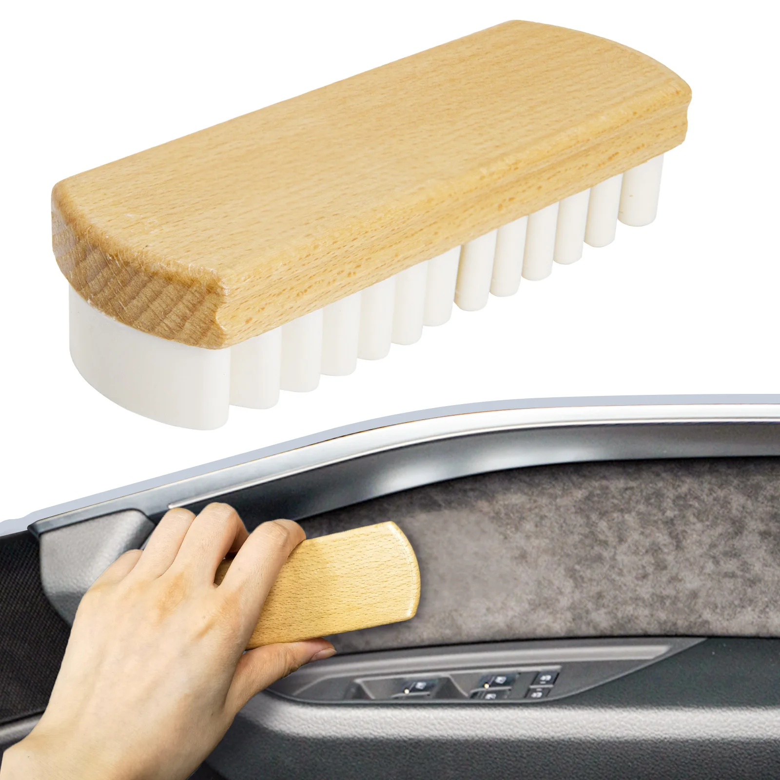 Car Cleaning Brush Multi-functional Auto Interior Detailing Brush White Rubber Crepe Brushes Napped Stain Remover Clean Tools