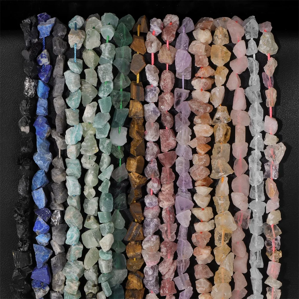 

7-11MM Natural Raw Stone Bead Amethyst Citrine Fluorite Minerals Quartz Beads For Jewelry Making Diy Bracelet Necklace Earrings