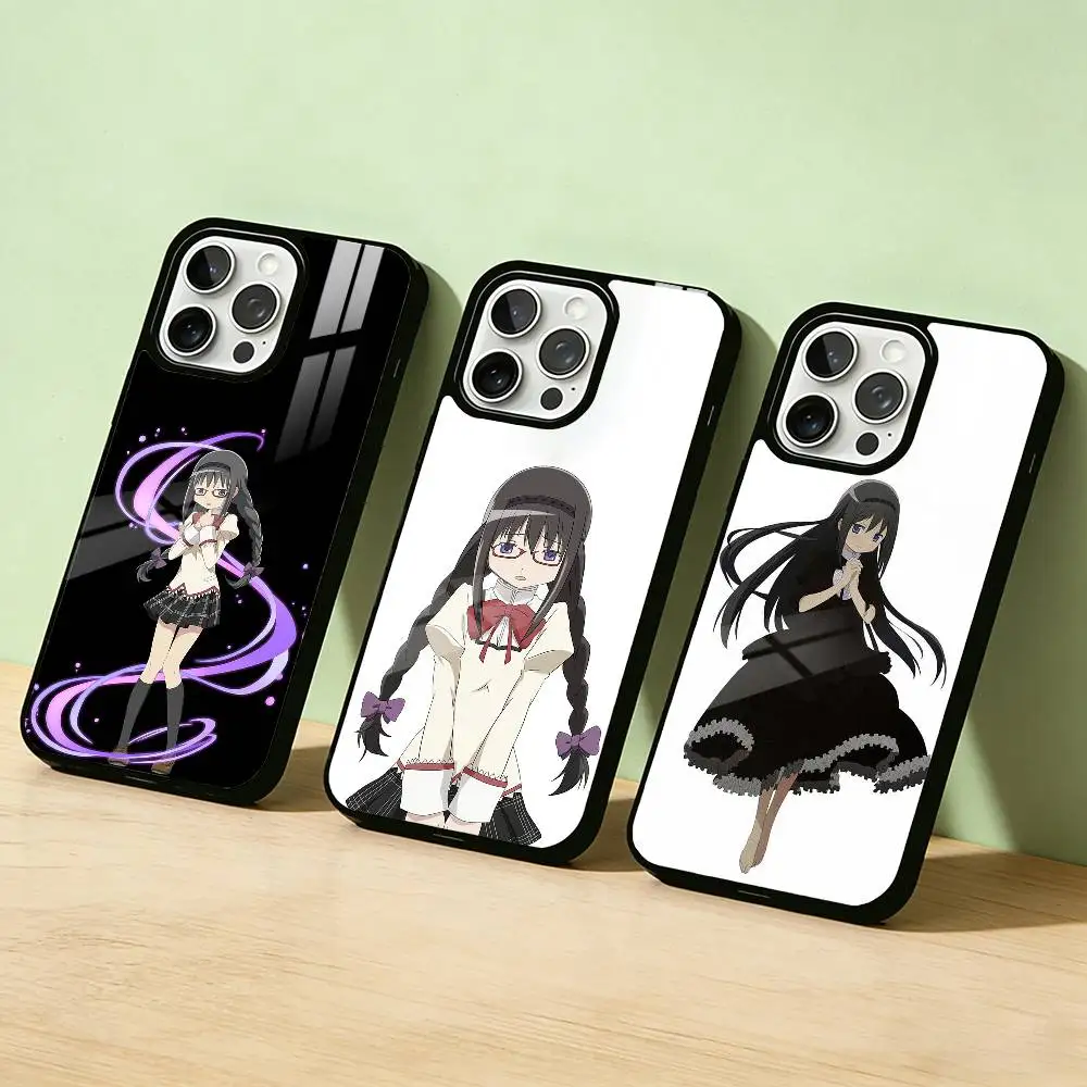 

AAA Anime Cute Magical Girl Akemi Homura Phone Case For iPhone 17,16,15,14,13,12,11,Pro Max,Plus Candy Silver Cover