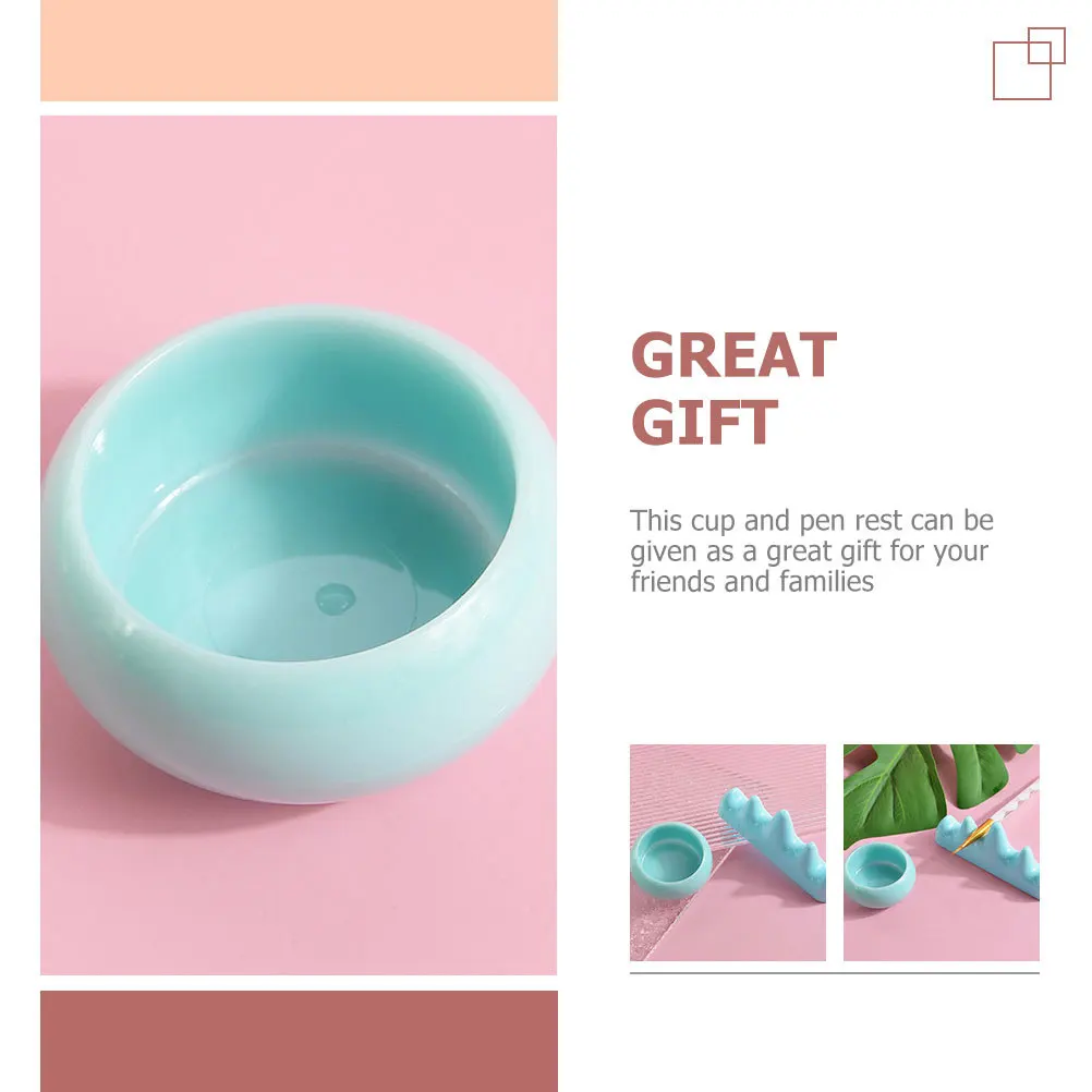 

1Set Nail Brush Washing Cup Storage Rack Lightweight Durable Manicure Pen Holder Nail Art Tool for Professional Use