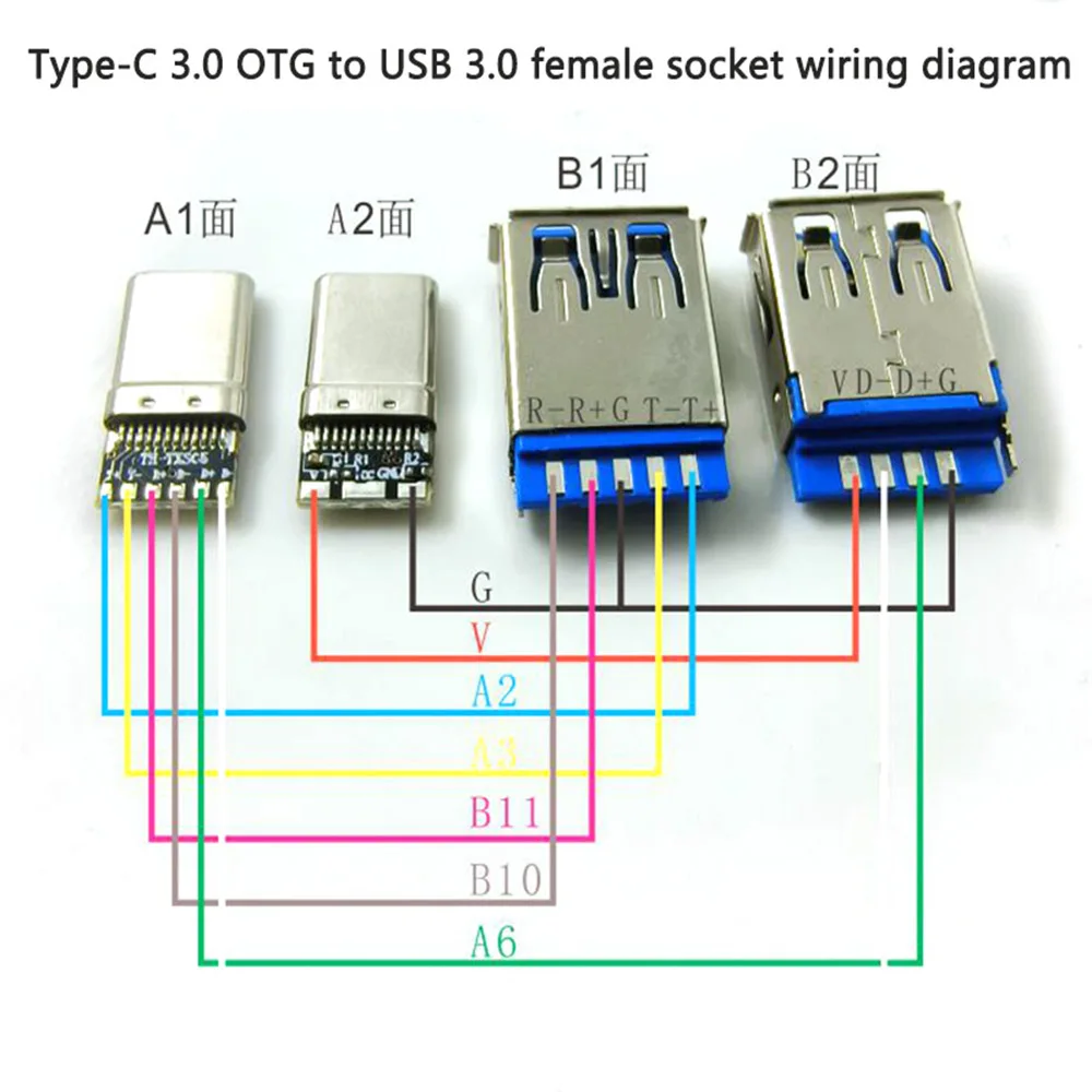 5sets 9pin Welding wire type-C USB 3.0 large current Type-c USB C Male Pulg Connector Parts for DIY Charging Cable Connector