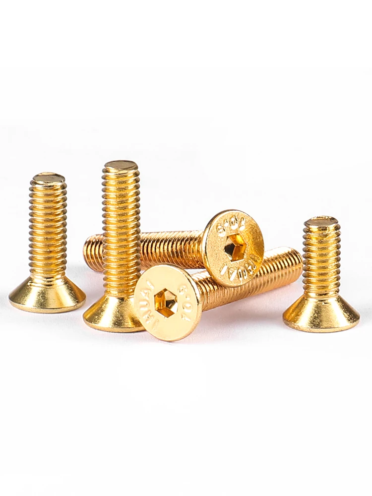 M2 M2.5 M3 M4 M5 DIN7991 Countersunk Flat Head Hex Hexagon Socket Screws Alloy Steel Titanium Plating Gold Screw image 4