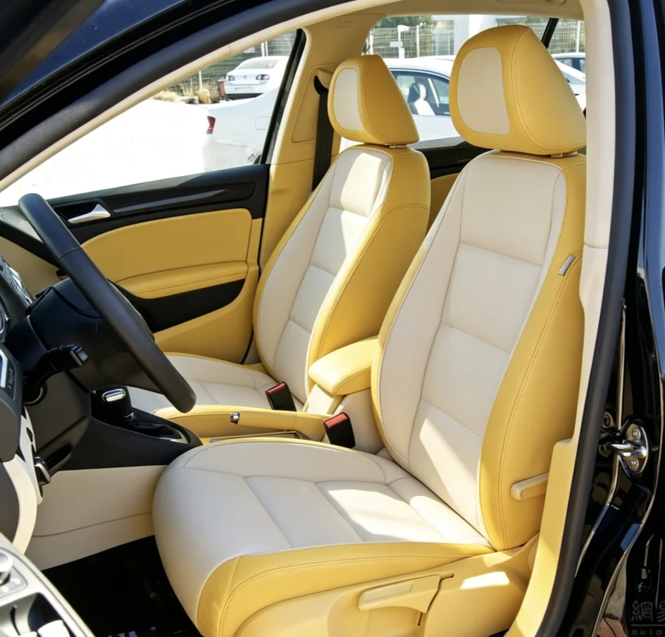 Für Golf 6 2009~2012 Maßgefertigte Autositzbezüge Luxuriöses Nappaleder 100% Passgenau Innenausstattung 360 ° Vollständige Abdeckung – Detail 2