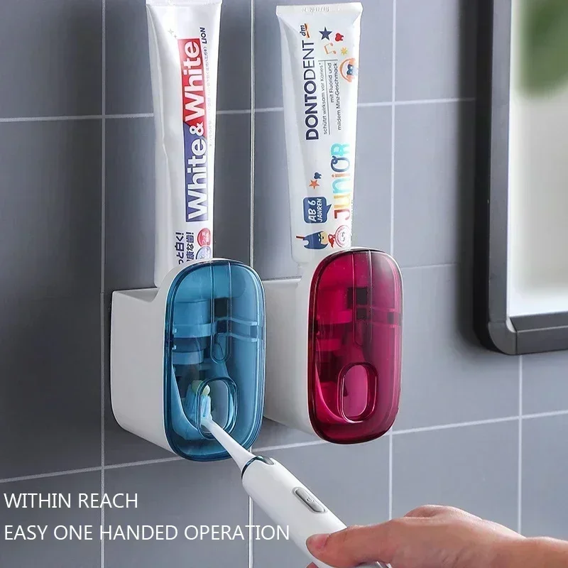 

Non Punching And Squeezing Toothpaste Dispenser Fully SAutomatic Household Wall Mounted Toothpaste Dispenser Lazy God Tool Bat