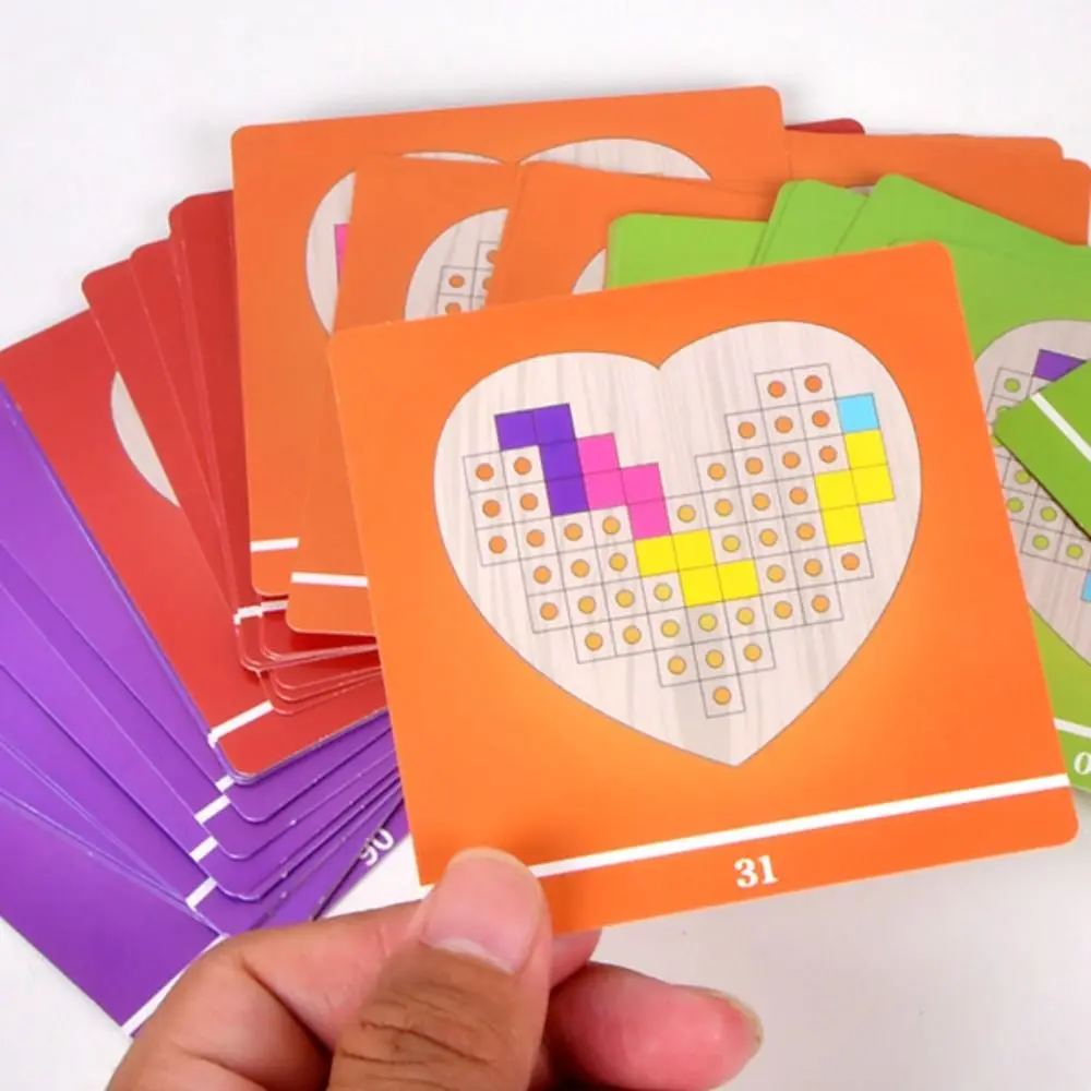 

Puzzle Stacking Love Unlock Building Block Hands-on Ability Preschool Learning Love Unlock Balance Toys Colorful Montessori
