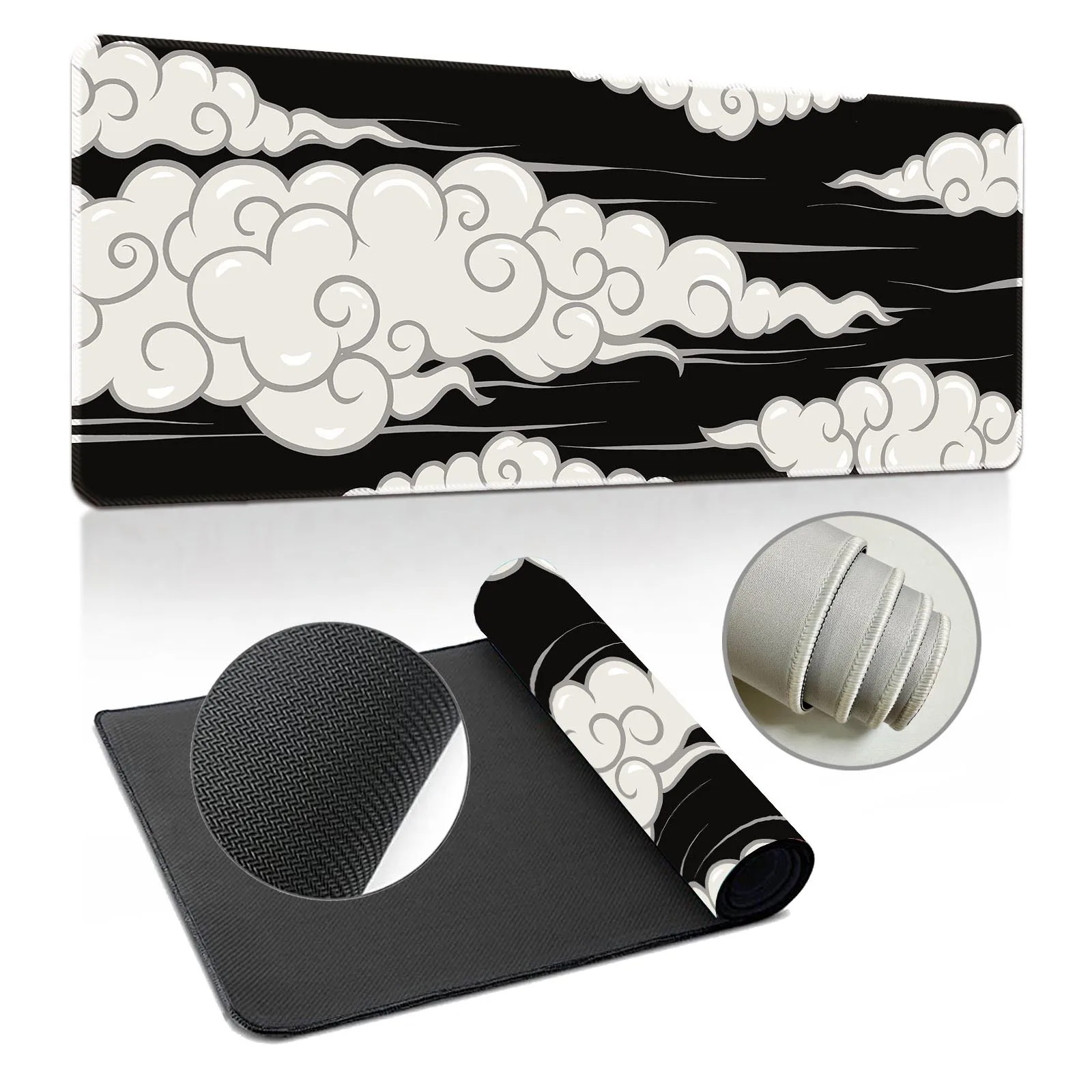 

Anime Clouds XLL Mouse Pad - Desk Gaming Mat with Stitched Edges Non-Slip Keyboard Desk Pad for Home/Office/School