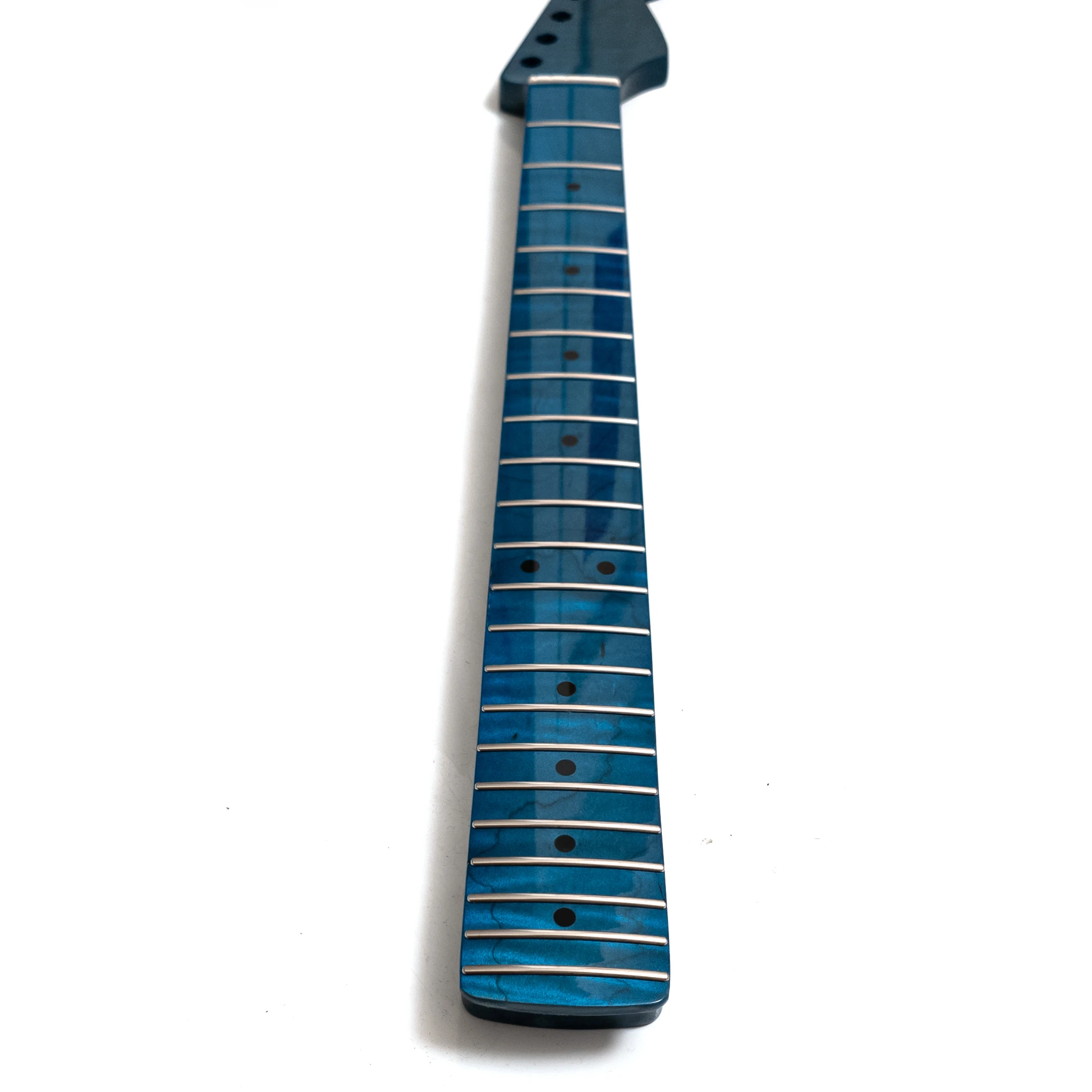 25.5 Inch Blue Flame Maple Electric Guitar Neck Maple Fingerboard 22 Stainless Steel Frets Gloss Finish