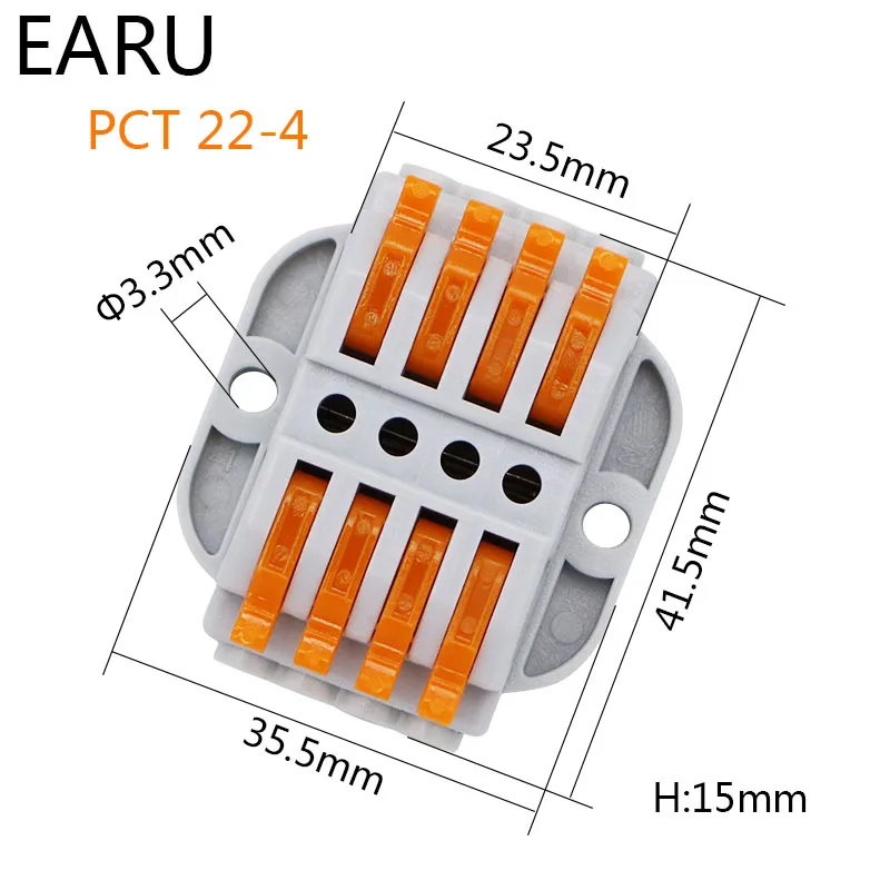 Mini Fast Quick Eletrical Wire Connector 2/3/4/5/6/8/10/12 Pin Universal Docking Fast Wiring Conductors Push-in Terminal Block