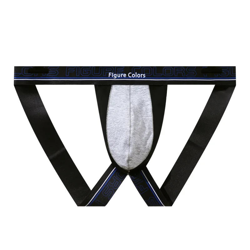

Men's Modal Jockstrap Low Waist Sexy Underwear with Logo Waistband & Color Block Design Youth Fashion Comfortable Daily Panties