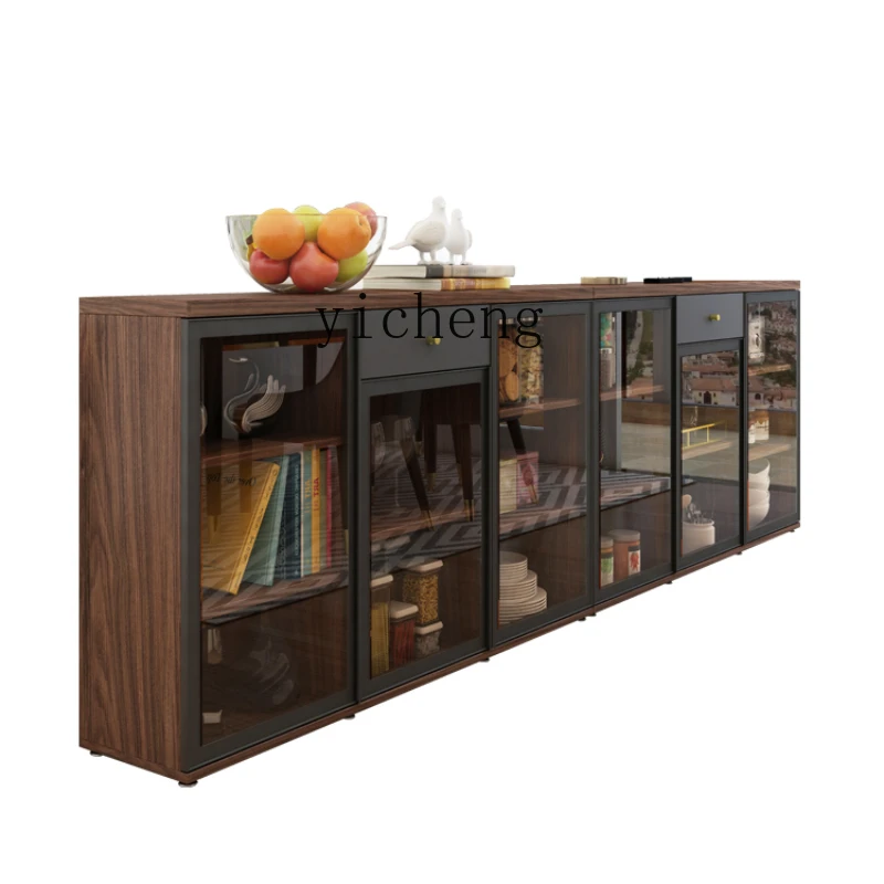 ZC Ultra-Thin Glass Sideboard Sofa Back Cabinet Storage Living Room Wall Home Modern Minimalist Tea Cabinet