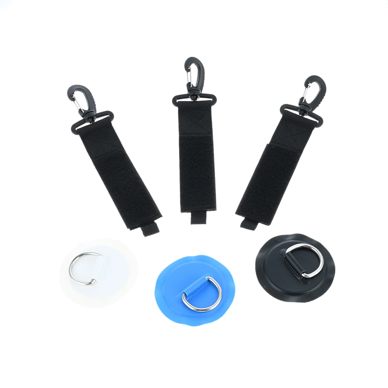 

1 Set Paddle Clips D Ring Patches PVC Stainless Steel Nylon White/Black/Blue for PVC Inflatable Boat Raft Dinghy Kayak Canoe