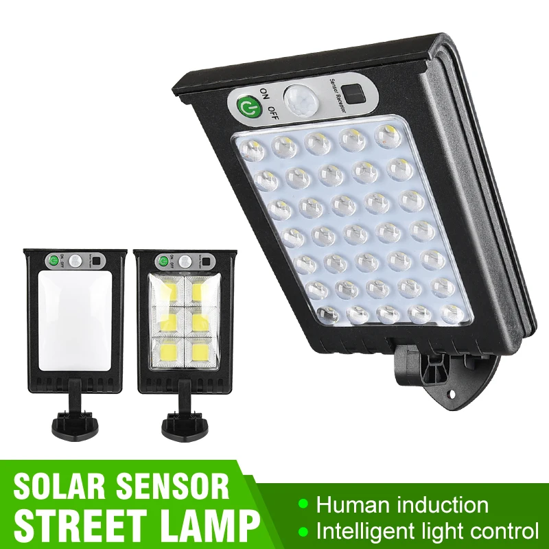 Solar Sensor Wall Light COB/LED Waterproof Human Induction Street Lamp Fast Charging Low-carbon Environmentally Friendly