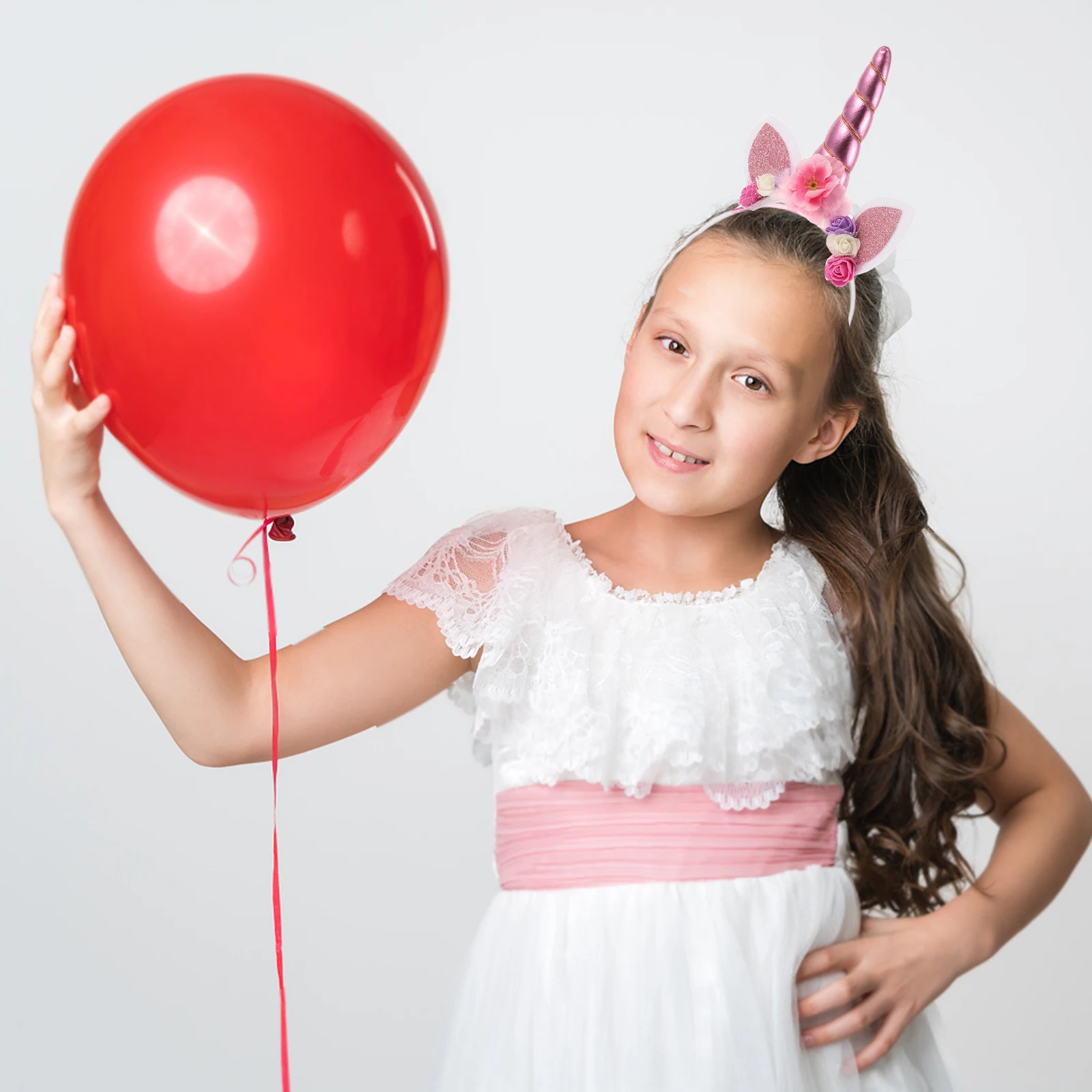 

Unicorn Headband Set for Girls Tulle Skirt Party Costume Adjustable Half Skirt Comfortable Durable Cartoon Unicorn Hairband