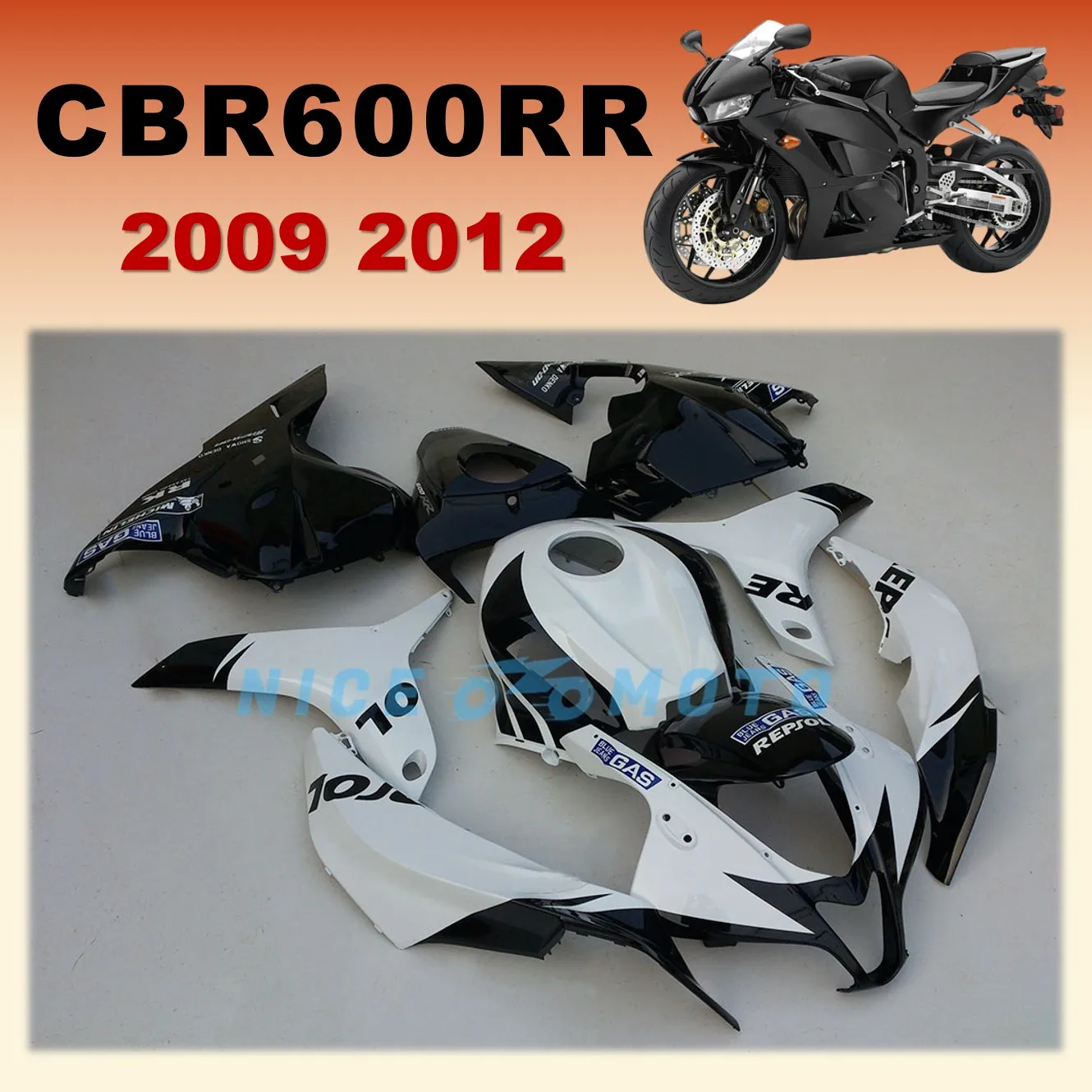 Free Custom CBR600RR 09 10 11 12 Motorcycle Fairing Kits for Honda CBR 600RR 2009 2010 2011 2012 Injection Bodywork XF12