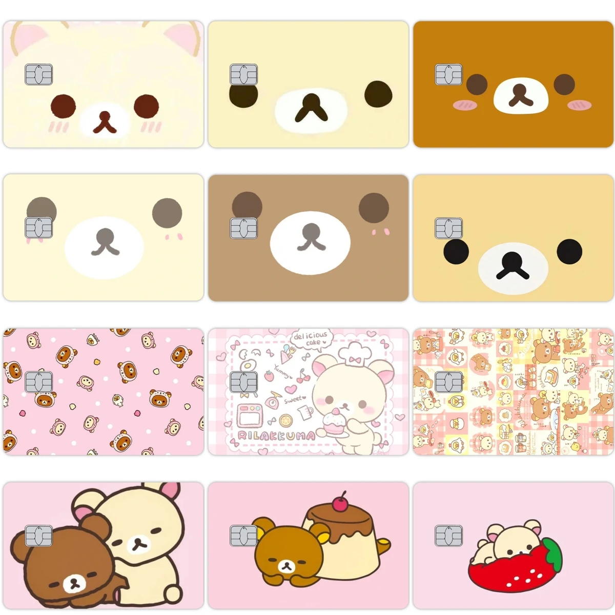 Anime Nette Rilakkuma Kreditkarte Haut Aufkleber Diy Kawaii Anti-scratch Kreative Debit Bank Bus Metro Karte Wasserdichte Haut Film