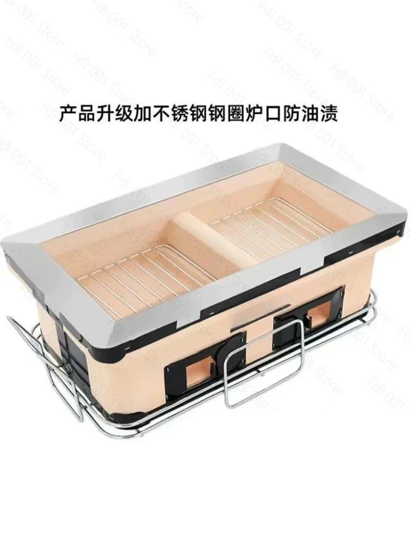 Japanese Clay BBQ Grill - Outdoor Charcoal Stove for Tabletop Cooking, Commercial/Home Use, Tea Boiling  Roasting