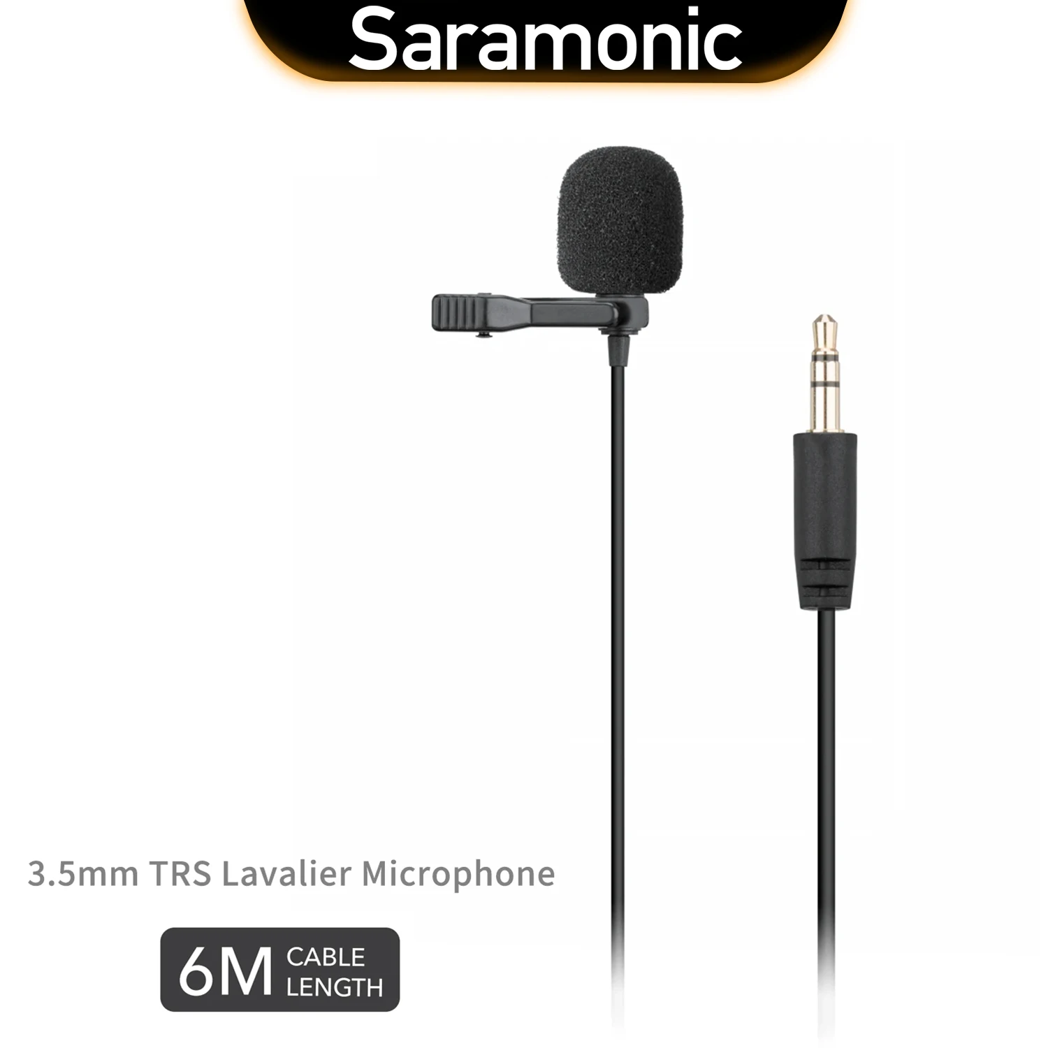 Saramonic SR-XLM1 3.5mm TRS 6m Lavalier Microphone for Mobile Phone DSLR Cameras Live Streaming Youtube Recording Vlog Lapel Mic