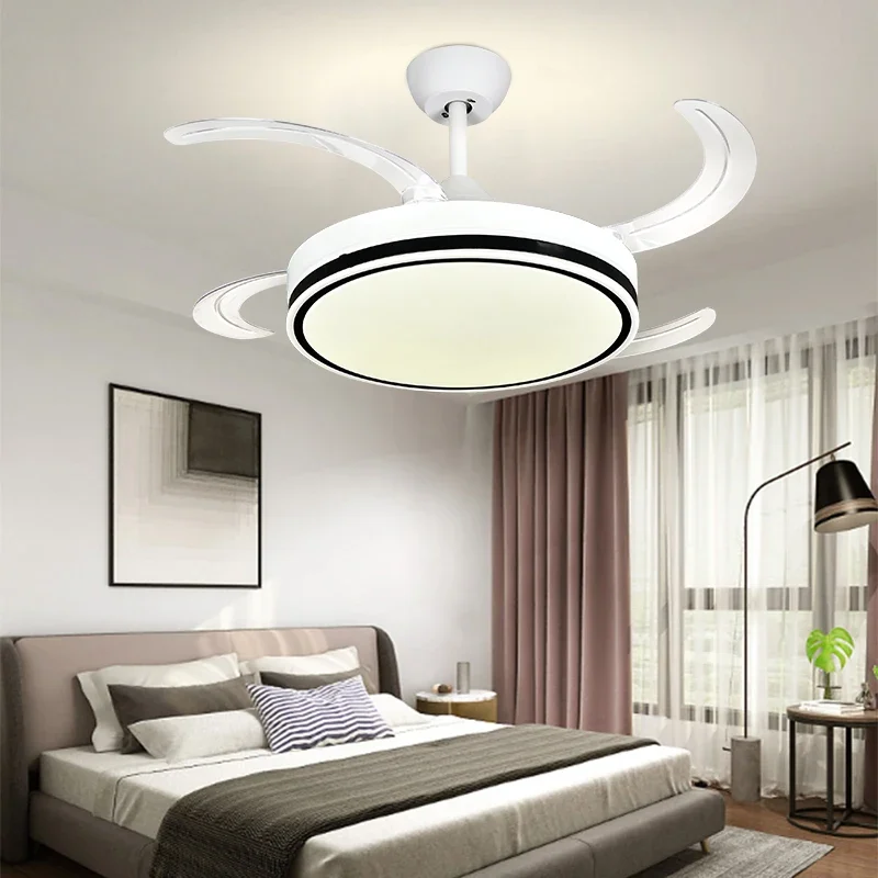 Imagem -04 - Led Invisible Fan Lamp Teto Lustre Conversão de Freqüência Moderno Simples Sala de Estar Sala de Jantar Quarto