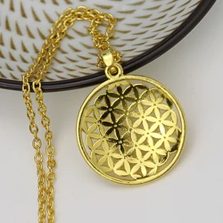 Flower of Life Mandala Necklace for Women Pendant Sacred Geometry Aesthetic Choker Fashion Jewelry Gifts Link Chain